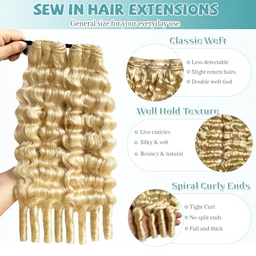 Munx 613 Blonde Burmese Curly Human Hair Bundles 12 Inch 85G Virgin Extensions