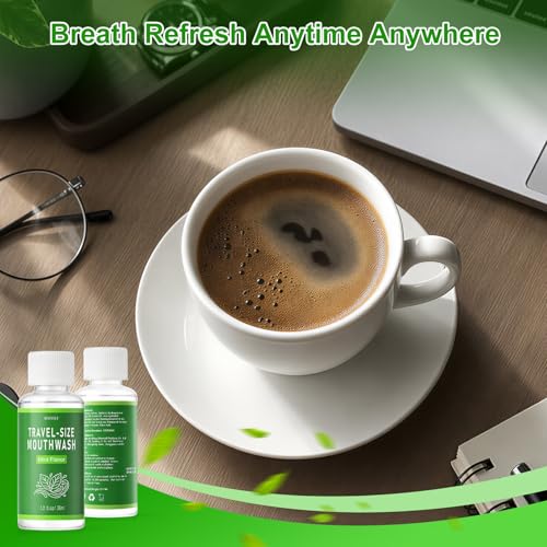 50 Pcs Travel Size Mouthwash Bulk - Portable Alcohol-Free Mini Mouthwash