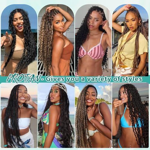 Protaw 14 Inch #27p613 Deep Wave Human Braiding Hair 120g Boho Curly Extensions