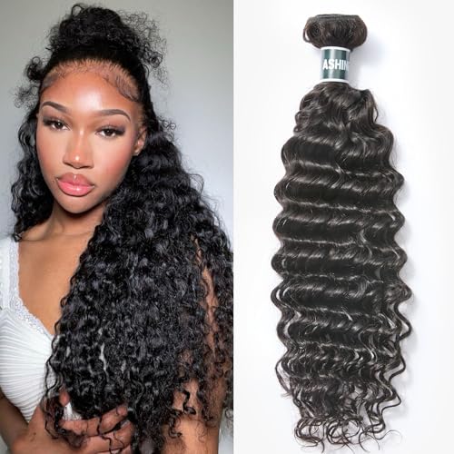 Deep Wave Human Hair Bundles - Unprocessed Cambodian 20 Inch Natural Black