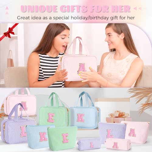Pink Personalized Toiletry & Makeup Bag Set for Teen Girls - Fystdtote