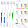 150 Pack Travel Soft Bristle Disposable Toothbrushes - Individually Wrapped, Multi-Color, Ideal for Hotels, Camping, and Donations
