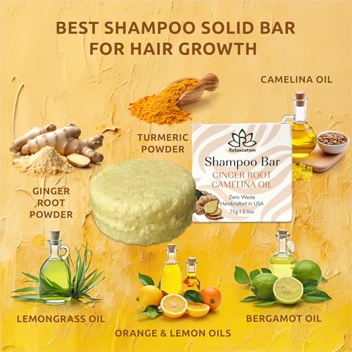 Organic Ginger Hair Growth Shampoo Bar 2 Pack - Nourishing & Anti-Hair Loss