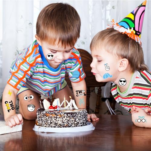 JarThenaAMCS 96Pcs Two Cool Tattoo Temporary Black Yellow Blue Fake Tattoos Decals Birthday Party Favors Tattoos Stickers for DIY Crafts Gifts Body Decor, 8 Sheets