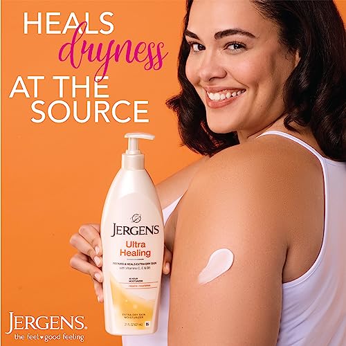 Jergens Hand and Body Lotion & Ultra Healing Dry Skin Moisturizer, Body and Hand Lotion for Dry Skin, for Quick Absorption into Extra Dry Skin, with HYDRALUCENCE blend, Vitamins C, E, and B5, 32 Ounce