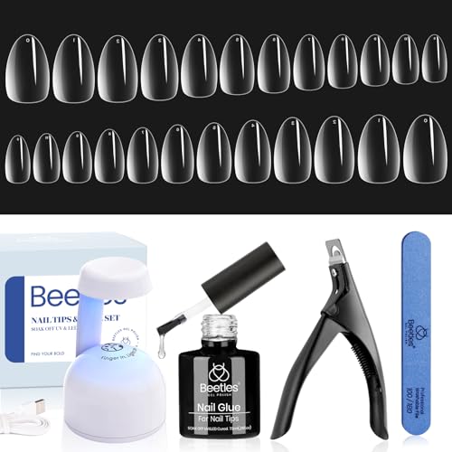 Beetles Gel Nail Kit Easy Extension Set and beetles Gel Polish Nail Set 20 Colors Pastel Girly Sparkle Glitter Uv