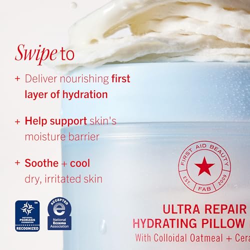 First Aid Beauty Hydrating Pillow Pads 60 Count – Moisturizing Face Pads for Dry Skin, Soothing & Spot Treatment