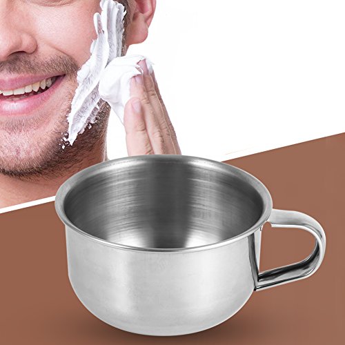 MAVIS LAVEN Stainless Steel Men's Shave Soap Bowl, Metal Shaving Soap Mug Bowl Cup Shaver Men Face Cleaning Soap Bowl