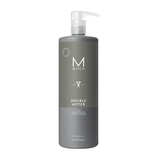 MITCH by Paul Mitchell Double Hitter 2-in-1 Shampoo and Conditioner for Men, For All Hair Types, 33.8 fl. oz.