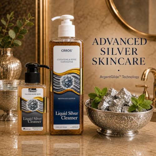 Liquid Silver Body Wash - Colloidal Silver Face Hand & Body Cleanser - Natural & Gentle
