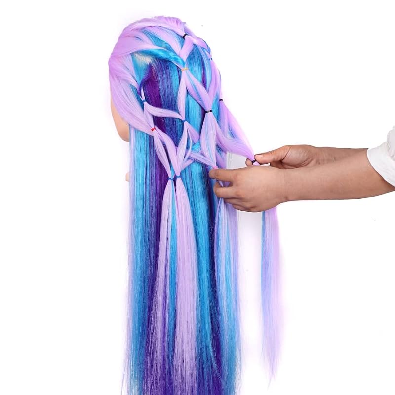 Mannequin Head with Hair 26" Cherry Blossom 4-Color Synthetic Styling Manikin