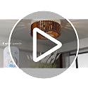 20-Inch Flush Mount Ceiling Fan with Light and Remote - Wooden Cage Low Profile Farmhouse N
