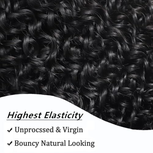 Burmese Curly Human Hair Extensions - 28-34 Inch Black Wet & Wavy Bundles 150g