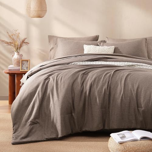 Amber Brown King Comforter Set - 7 Pieces Bedding in a Bag, Soft & Cozy