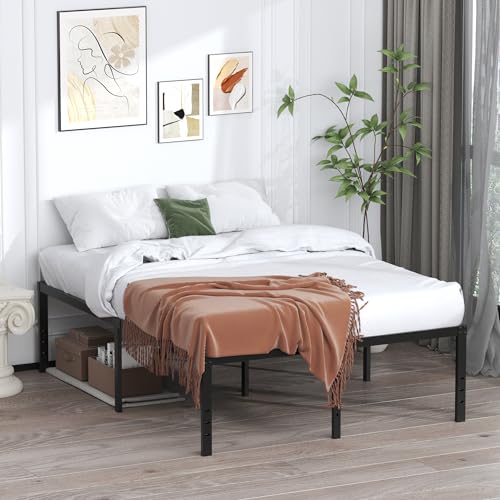 EMODA 20 Inch Tall Full Size Bed Frame with Large Storage Space - Includes Variation Full