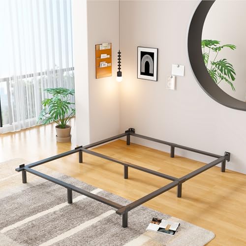 Queen Bed Frame 7 Inch Steel Platform for Box Spring and Mattress - Black