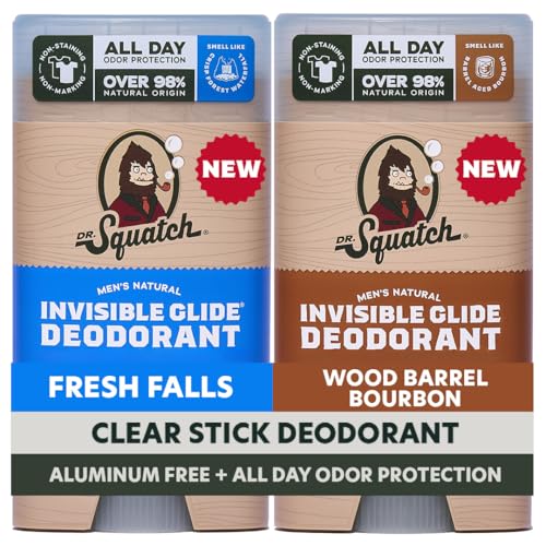 Men's Natural Deodorant Set - Fresh Falls & Wood Barrel Bourbon, Aluminum Free, 2-Pack