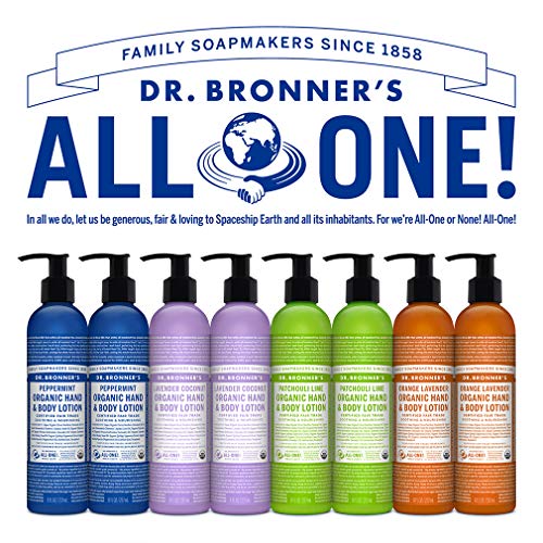 Dr. Bronner's Organic Lotion (Peppermint, 8 Ounce) ? Organic Moisturizer for Hands, Face & Body ? Vegan, Non-GMO