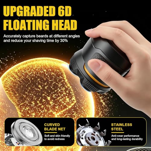 Black 3-Pack Universal Replacement Shaver Heads for 6D Magnetic Rotary Razors