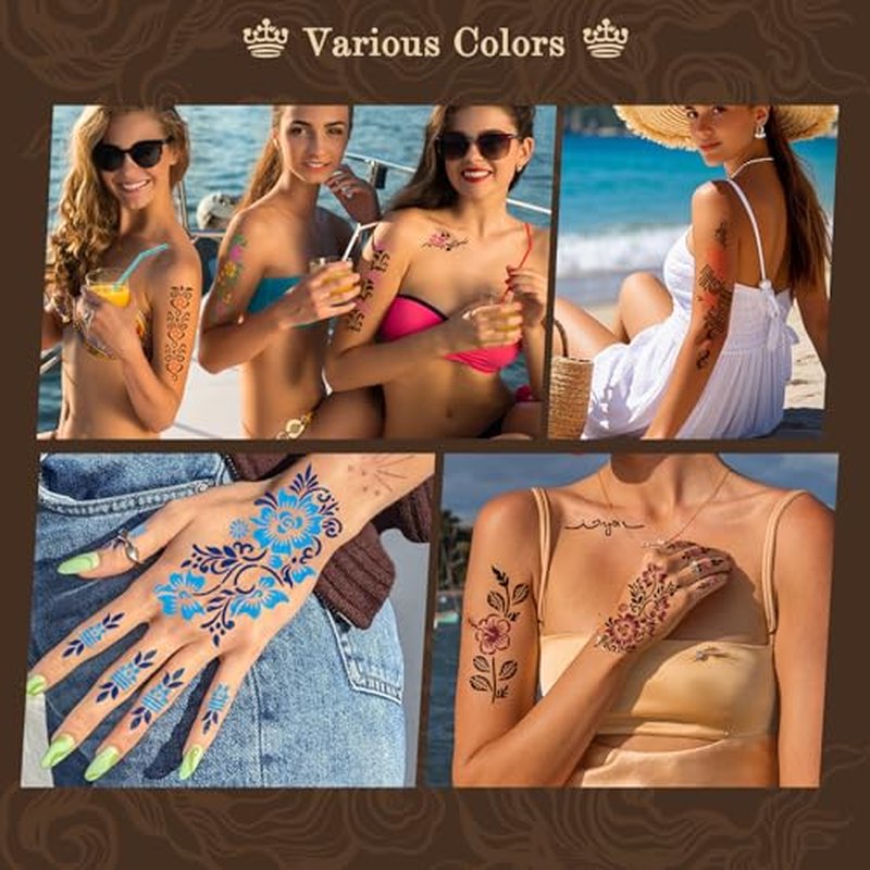 11 Colors Temporary Tattoo Ink Kit, 11 Bottles Tattoo Ink with 1Pcs Outline Pen for DIY Body Paint, Safe & Easy tattoos(Black,Red,Green,Purple,Orange,Navy, Blue,Brown,Pink,Grey,Yellow)