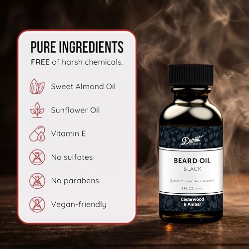 Detroit Grooming Co. Black Beard Oil 2 oz Natural Hydrating & Strengthening Formula