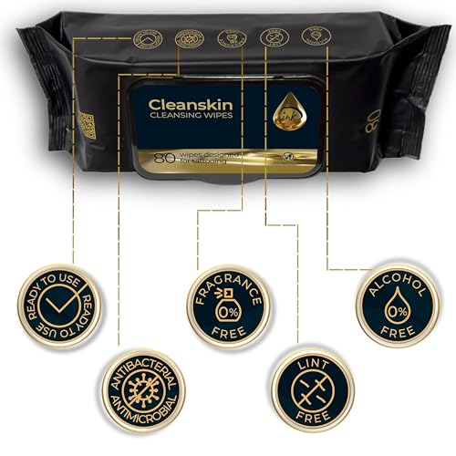 6 Pack Green Tattoo & Skin Cleansing Wipes - Unscented, Alcohol-Free, All-in-One Solution for Tattoos, PMU & Piercings