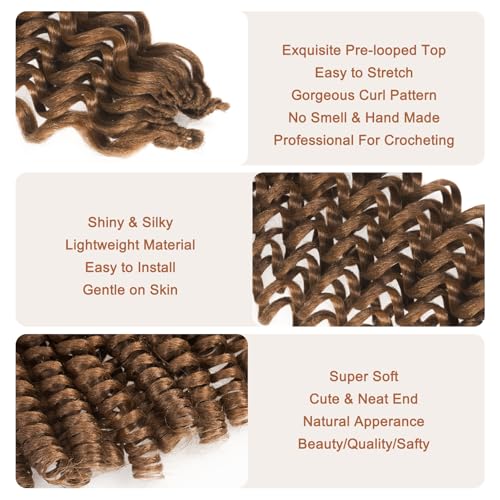Toyotress 12 Inch Wand Curl Crochet Hair 6 Packs F30/27 Chocolate Brown Jamaican Bounce