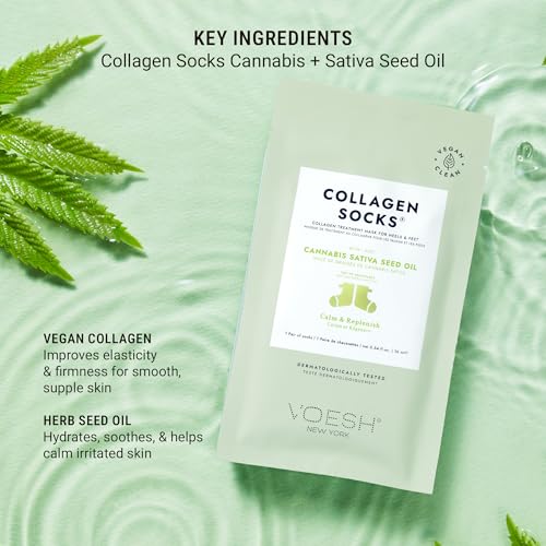 5-Pack Collagen Socks for Dry Feet & Cracked Heel Repair - Moisturizing Vegan Spa Foot Masks
