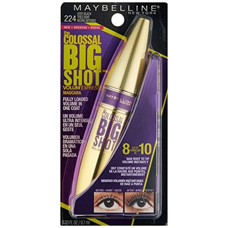 Maybelline Volum' Express The Colossal Big Shot Washable Mascara, Very Black, 0.33 fl. oz.