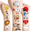 102 PCS Baseball Temporary Tattoos Sticker Softball Sports Theme Birthday Party Supplies Decorations Favors Gifts Boys Girls Adults Sporting Fans Game Player Cute Tattoo School Reward Prizes