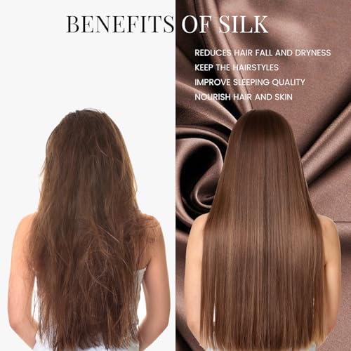 19 Momme 100% Mulberry Silk Cap for Sleeping Women,Adjustable Long Silk Bonnet for Curly Hair Elastic Night Cap