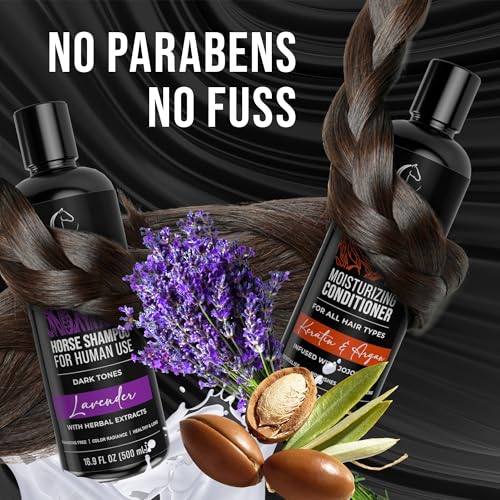 Lavender Shampoo & Keratin Conditioner Duo - 16.9 Ounce Pack of 2, Hydrating Hair Care Set