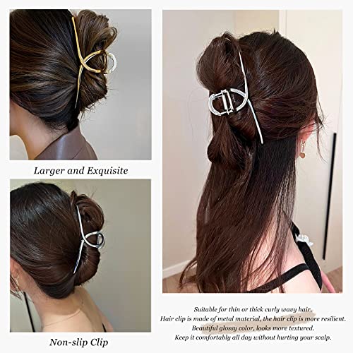 Big Metal Butterfly Hair Clips Set - 5.1 Inch Large Hair Accessories for Thick, Long Hair, 3 Colors - Variation of MetalHairClips3