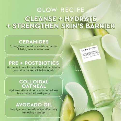 Hydrating Avocado Ceramide Facial Cleanser - Gel-to-Foam for Dry Skin, Barrier Support, 150ml