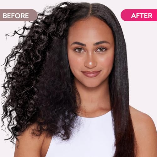 LANVIER Hair Straightener Brush Black Ionic Infrared Styling Tool with Wide Panel