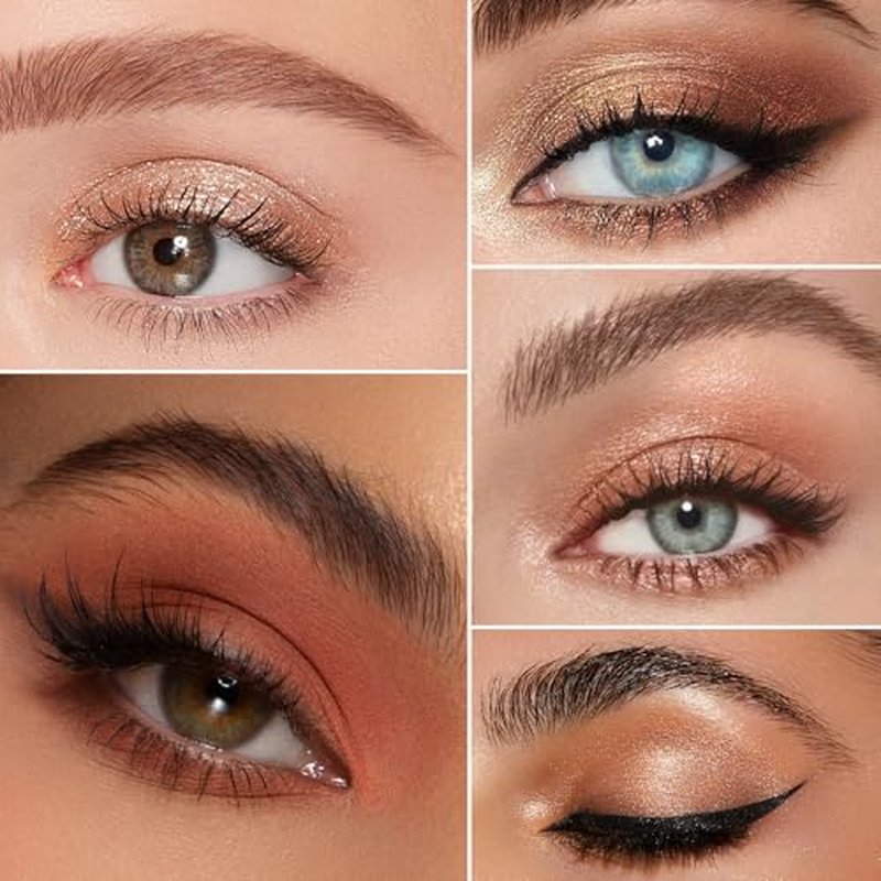 K'APEINE Warm Brown Eyeshadow Palette, 12 Colors Blush Eyeshadow Pink Red Eye Shades Matte Shimmer Eye Shadow with Eyeshadow Brush High-Pigmented Makeup Palette for Women Daily, Party, Music Festival