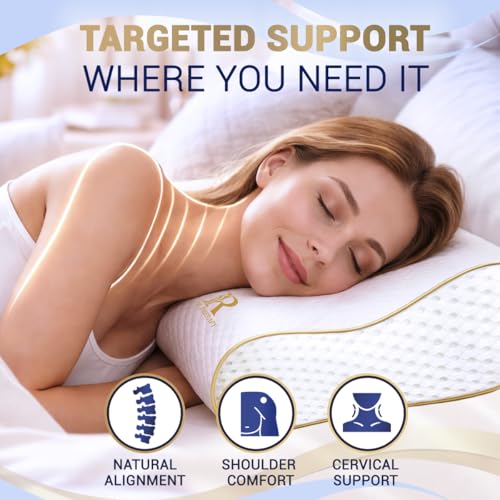 Royal Therapy Extra Queen Memory Foam Cervical Pillow 24 x 14 x 6.5" - Adjustable, Neck Support, Side Sleeper