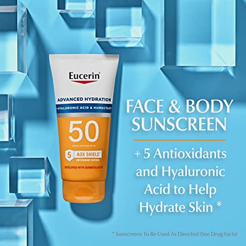 Eucerin SPF 50 Sunscreen Lotion Bundle — Hydration + Age Defense (5 oz + 2.5 oz)