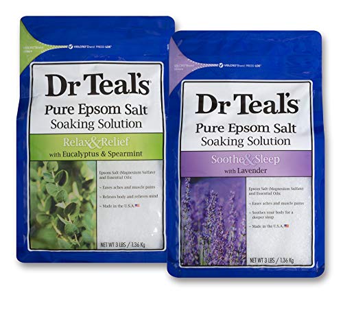 Eucalyptus & Lavender Epsom Salt Bath Soaking Solution - 48 Ounce Pack of 2, 6lbs Total