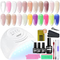 JODSONE Builder Gel Nail Kit with UV Light - Set-07, 21 Colors & Extension Stickers