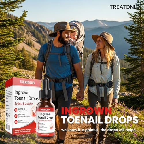 Treatonic Ingrown Toenail Treatment Drops - Repair Drops 2 Pack with Silicone Toe Caps