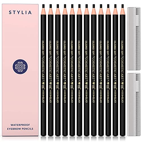Bundle of Microblading Supplies 6 Piece Inkless Double Sided Practice Skin For Eyebrow Tattoos and 12 Piece Waterproof Eyebrow Pencil, Mapping Pencil Set To Practice Brow Micro-Blading And Needling