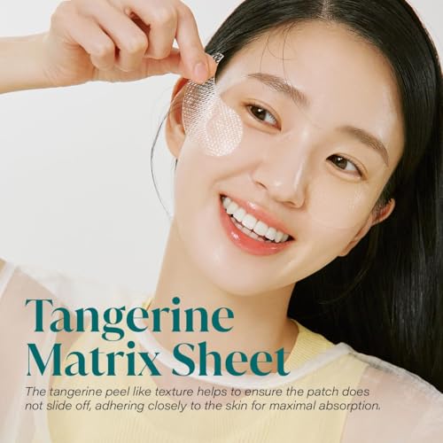 Goodal Green Tangerine Vitamin C Eye Patches 60 Sheets - Hydrating Under Eye Masks, Tired Puffiness Relief, Korean Skincare, Version 1