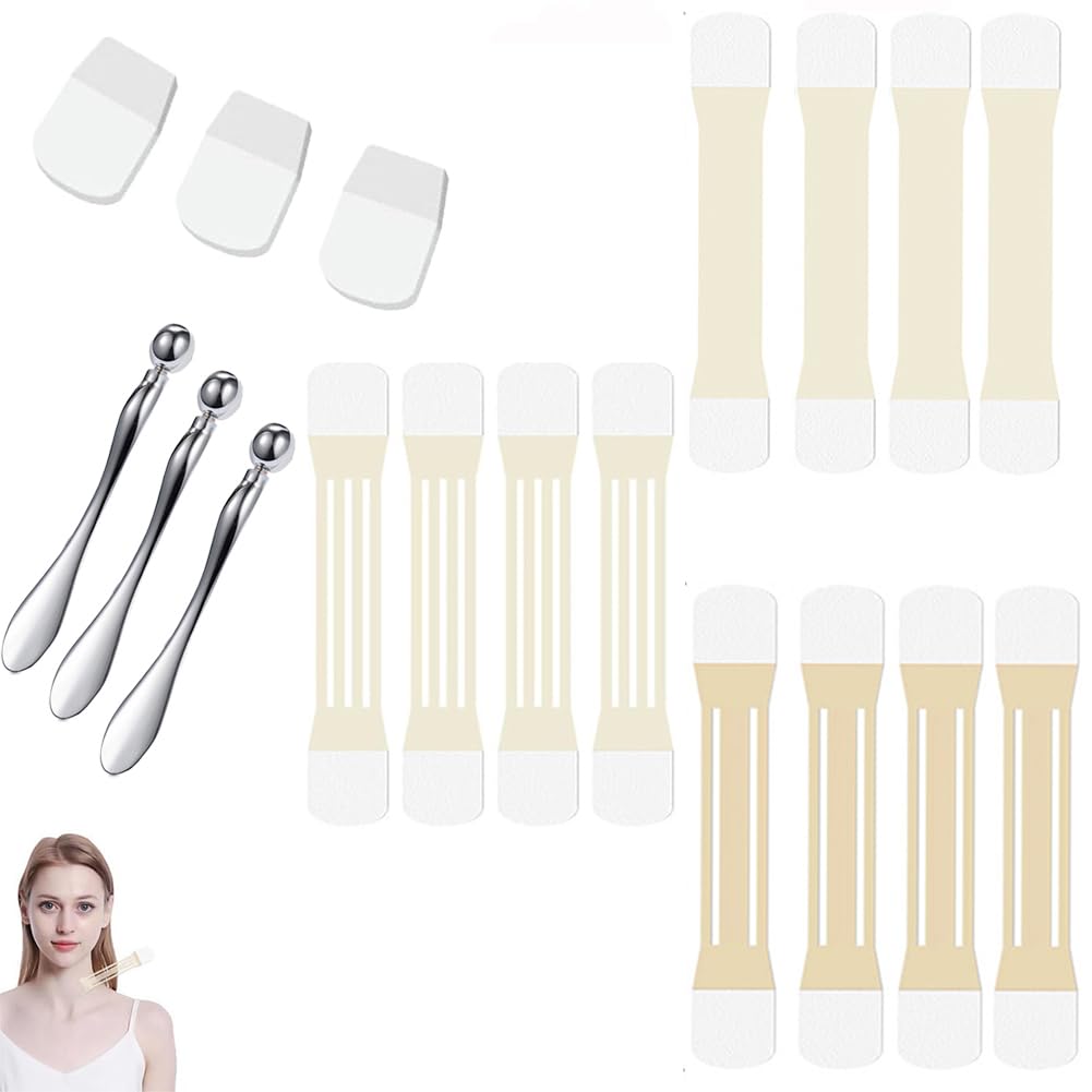 Neck Tapes for Lifting Sagging Skin, Neck Lifting Tape Invisible Face Lift Tape, Faces Necks Liftings Tapes, Instant Necks and Face Lift Strap Patch Tightening (A-3Set60PCS)