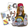8o's Rocker inspired complete set of Fake Temporary Tattoos | Life sized |