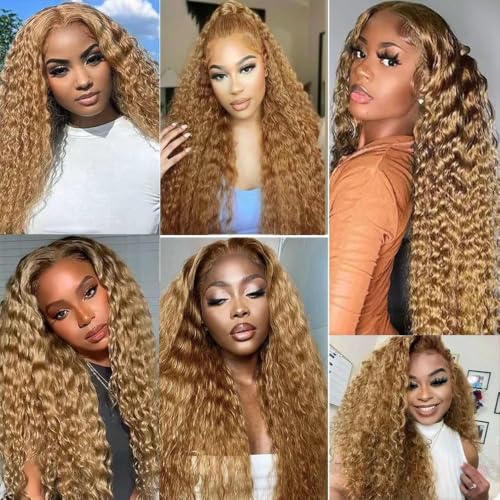 Deep Wave Human Hair Bundles - Honey Blonde #27, 18 Inch, Unprocessed Brazilian Virgin Hair - Variation #27 Honey Blonde D / 18