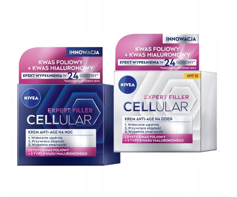 NIVEA Cellular Expert Filler Anti-Age Face Cream Set - Deep Hydration & Firming, 2 x 50ml