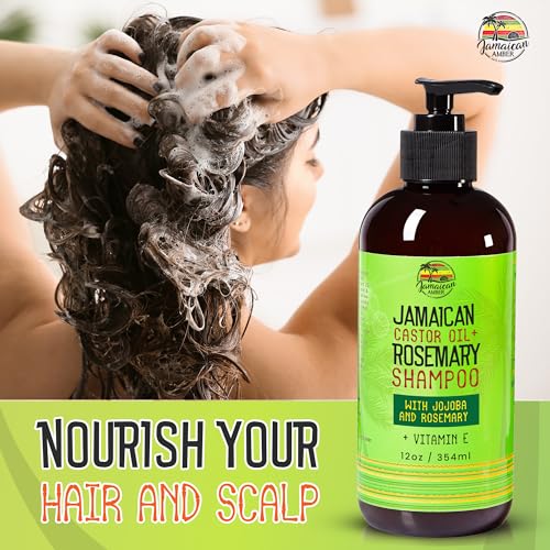 JAMAICAN Ambre Rosemary Shampoo for Hair Strengthening - 12 oz / 340ml - Moisturizing & Nourishing Hair Care - Variation: Shampoo
