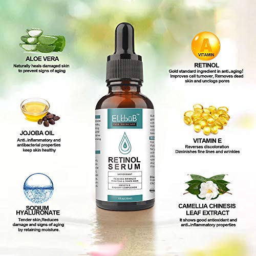 Day-Night Anti Aging Vitamin C Serum Retinol Serum For Face with Retinol & Amino Acids - Boost Skin Collagen,Hydrate & Plump Skin Facial Serum