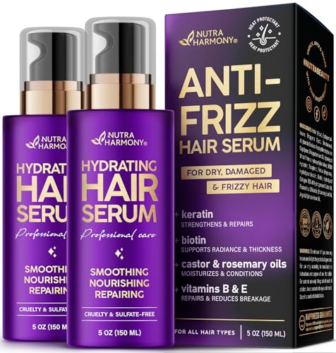 Hydrating Hair Serum for Dry Frizzy & Damaged Hair 5 Fl Oz Pack of 2